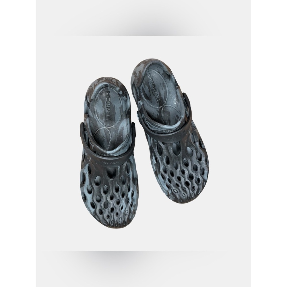 Merrell Hydro Moc Water Shoes Gray Black Marble Clogs Women's 7 Men's 5.5